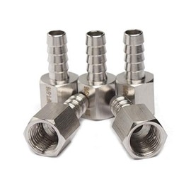 LTWFITTING Bar Production Stainless Steel 316 Barb Fitting Coupler 5/16" Hose ID x 1/4" Female NPT Air Fuel Water (Pack of 5)