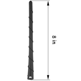 ONE250 Antena de núcleo de cobre flexible en espiral de 8 pulgadas, compatible con Jeep Wrangler JK JKU JL JLU Rubicon Sahara Gladiator (JL) [JT] Renegade Cherokee – diseñada para una recepción optimizada de FM/AM (negro)