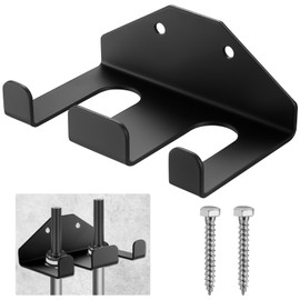 Vertical Barbell Bar Wall Hook, Dumbbell Stand Wall Mount for Olympic Dumbbells, Dumbbell Rack for 2 Bars, Space-Saving Barbell Stand for Vertical Hanging (2 Bars/Black)