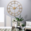 CLXEAST 30 Inch Wall Clock Gold,Large Metal Wall Clock Modern,