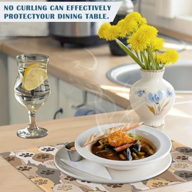 Cute Cat Paws Placemats Set of 4, Waterproof Place Mats Non-Slip Washable Table Mats Set for Kitchen Dining Holiday Party Wedding Decor 12x18 Inch