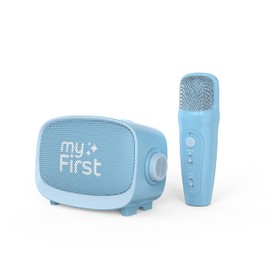 Portable Karaoke Machine for Kids & Adults (myFirst Voice 2) with Voice Changing Effects Wireless Speaker Christmas Kids Toys Gifts for Girls 4, 5, 6, 7, 8, 9, 10 +Year Old (Blue)