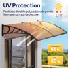 VIVOHOME Polycarbonate Window Door Awning Canopy Brown with Black Bracket