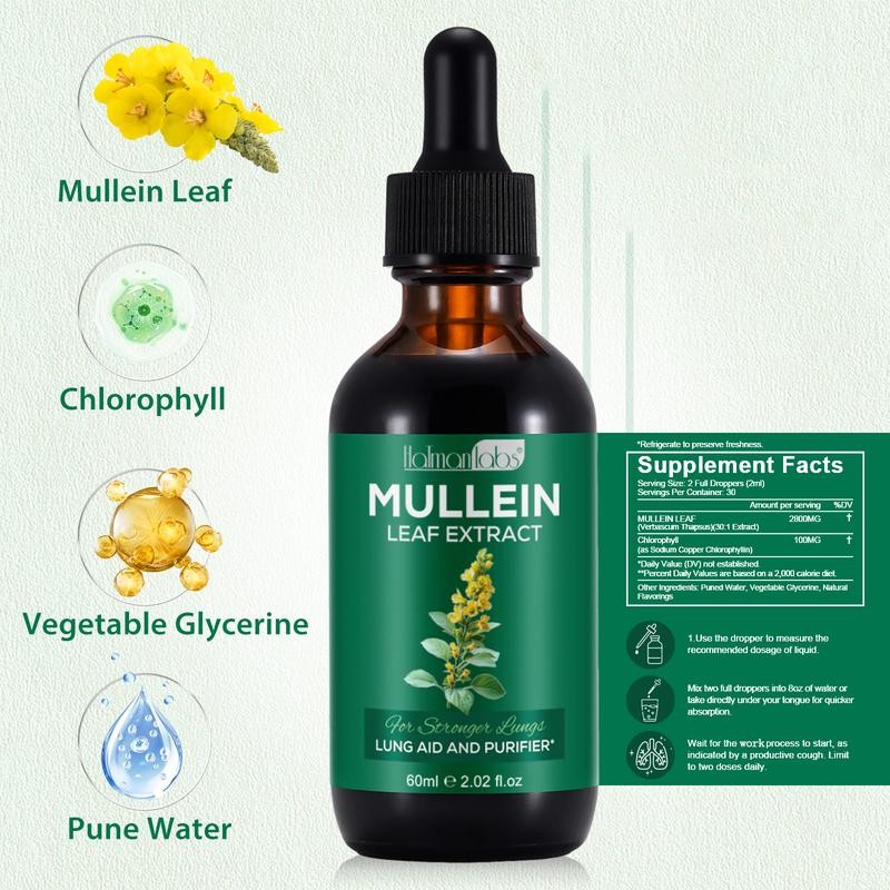 Hatmanlabs Mullein Leaf & Chlorophyll Extract Drops for Body Function