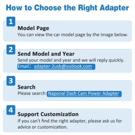 Naponal GPS Dash Cam Power Adapter, (10Pin Type B Connector) Mirror Camera Radar Charger Station GPS Dashcam Charger Cable for Select Toyota, Lexus, Subaru and More with Auto-dimming Rearview Mirror