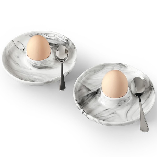 Cinf EggHolder & Spoon Set 2 Ceramic Egg Holders +