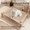 PawComfort Petbreeze Elevated Wooden Cat Bed – Sisal Scratching Mat