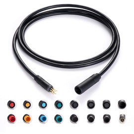 baluoqi Extension Cable 2Pin/3Pin/4Pin/5Pin/6Pin/8Pin/9Pin Waterproof Plug Works for Electric Bicycle Light/Throttle/Ebrake/Display Ebike Parts Extend Cable (9pin 150cm)