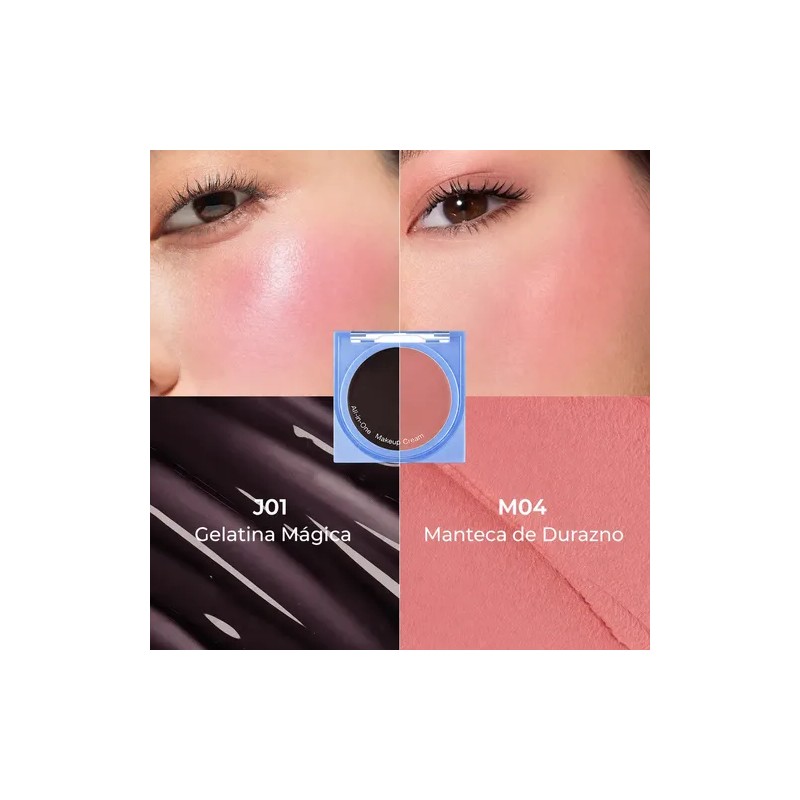 Rubor 3 En 1 Labios Mejillas Ojos Natural Glow Maquillaje