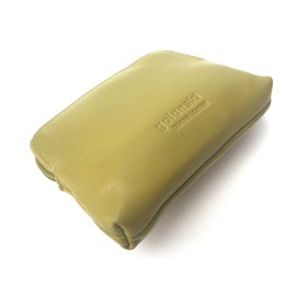 Golunski 327 Small Super Soft Leather Credit Card,Coin Zip Purse with Floral Design Interior (Lime)