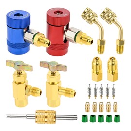 SURIEEN R1234yf Adapter Kit, Including R1234yf Self Sealing Can Tap, R134a Double Use Can Tap, R410A Adapter, AC R1234 Quick Couplers Connectors Kit for Car AC System Evacuation Recharging