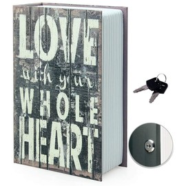 Diversion Book Safe with Key Lock, Hidden sturdy small safe, ，Portable Cash Jewelry secret safe， Classical Design book safe blends into book shelf well.