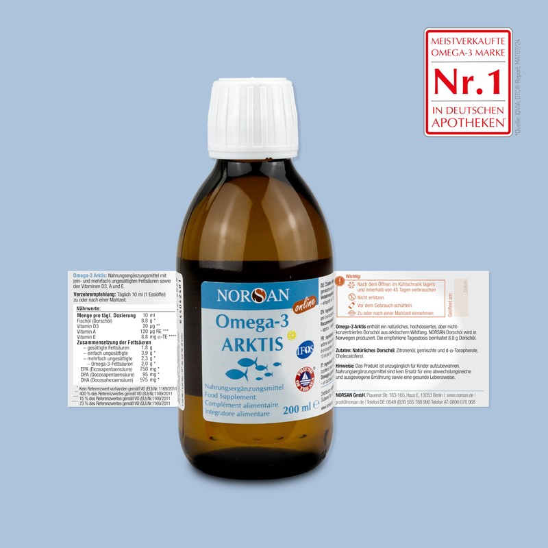 NORSAN Premium Omega-3 Arctic Cod Oil High Dose 2 x