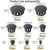 320Pcs 8 Sizes Black Plugs Hole Plastic Hole Plugs Hole