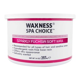 Waxness Spa Choice Rosin Free Sparkly Fuchsia Soft Wax Tin 14 oz / 397 ml