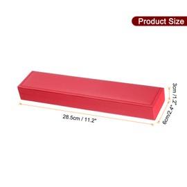 HARFINGTON Single Watch Case, PU Leather Watch Travel Storage Display Box for Men Women with Removable Cushion, Portable Watch Holder Organizer for Most Watches, Red, Rectangle