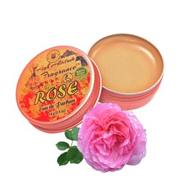 ROSE Perfume - Eau de Parfum - Solid Balm - Natural Essential Oils Aromatherapy Fragrance (Tea Rose, De Mai, Otto, Rosa Damascena, Centifolia, Gardenia) Travel Size, Party Guest Favors Gifts - 0.5oz