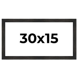 CountryArtHouse 30x15 Frame Black Barnwood Picture Frame Includes UV Acrylic Plexiglass, Acid Free Foam Backing Board and Hanging Hardware