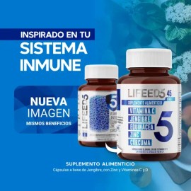 Suplemento Vitamina C y D3 con Zinc para el Sistema Inmune – LIFEED5 (45 Cápsulas)