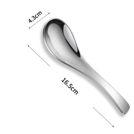 tiokin Soup Spoons Set of 4,Stainless Steel Table Spoons for Rice Soup,Thick Ramen Spoon, Asian Spoon for Home,Restaurant,Hotel, Dishwasher Safe