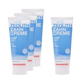 Panaceo Care Zeolite Toothpaste 75 ml 3+1 Set, Natural Dental Care with Organic Mint Oil & Aloe Vera, Toothpaste without Titanium Dioxide & No Fluoride, Fresh Breath Guaranteed & Preventive Against