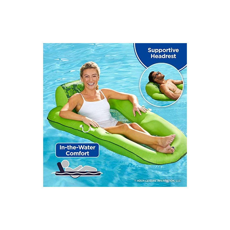 Aqua LEISURE Luxury Water Lounge, X-Large, Inflatable Pool Float with