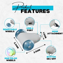 PEXOR Rolling Rover – Interactive Cat Toy with RGB Wheels, Automatic Moving Mouse-Shaped Design, Feather Butterfly and Bell Attachments, Smart Motion Activated for Indoor Cats & Kittens (Blue)