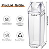Pack of 2 Milk Carton Water Bottle, 1000 ml Clear
