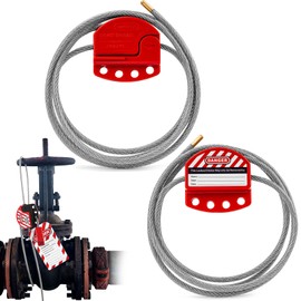 BOZZYS Lockout Tagout Cable Lock | 0.24'' × 71'' Adjustable Loto Locks | PVC-Coated Steel Cable for Valves & Panels | OSHA Compliant