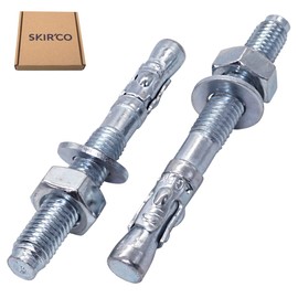 SKIR'CO Wedge Anchor M10 x 90 mm, Metal Dowels, Bolt Anchor, Masonry Attachment, Concrete Expansion Anchor (Pack of 6)