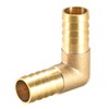 sourcing map 14 mm Barbed Brass Hose 90° Angled Pipe