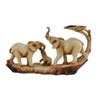 Zeckos Elephant Family Safari Carved Wood Look Decorative Statue