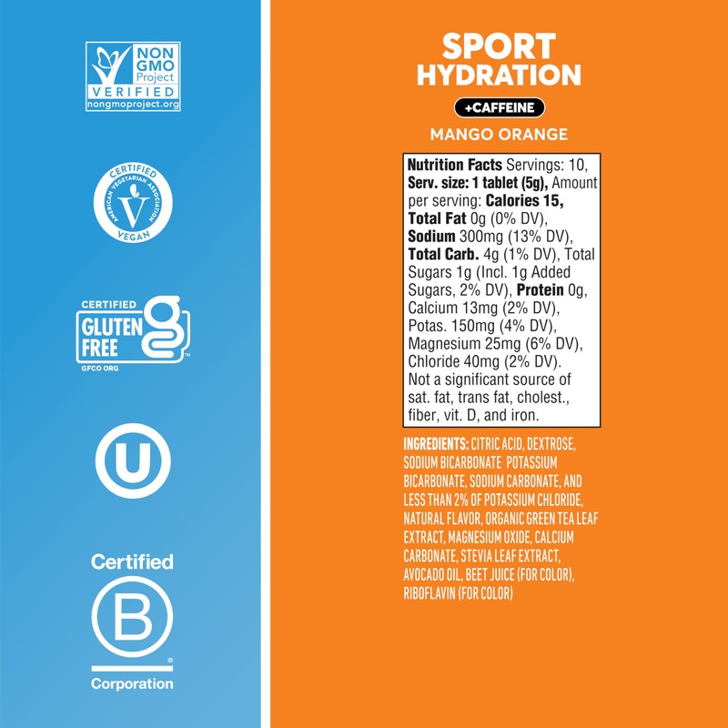 Nuun Sport Electrolyte Tablets with Caffeine from Green Tea Extract,