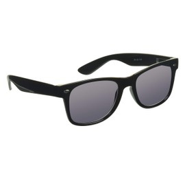 proSPORT Reading Sunglass No Line Full Lens Sun Readers +2.75 Men Women Black Frame Smoke Lens