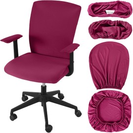 Tallew - Juego de 4 fundas para sillas de oficina, fundas universales protectoras elásticas para asientos de silla, almohadillas protectoras para reposabrazos de escritorio, respaldo acolchado de
