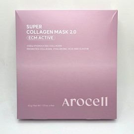 리뉴얼 아로셀 슈퍼콜라겐 마스크팩 2.0 ECM ACTIVE 12개 1박스 + 세안퍼프 증정 Renewal Arocell Super Collagen Mask Pack 2.0 ECM ACTIVE 12 Pieces in One Box + Free Cleansing Puff