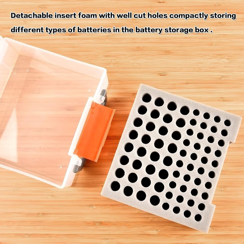 FULLCASE Battery Storage Organizer Holder Holds 72 AA AAA Batteries,