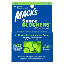 Mack's Snore Blockers Soft Foam Earplugs 12 PR