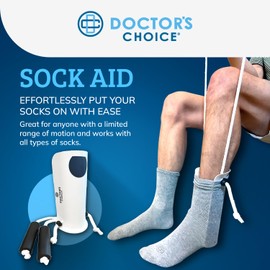 Doctor's Choice Sock Aid - Easy Sock Helper for Seniors, Elderly, Disabled, and Limited Mobility - Comfortable & Durable Sock Puller Tool