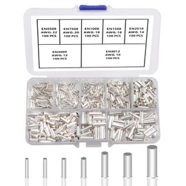 YIXISI 700 PCS Wire Crimp Fitting Ferrules Kit, Non Insulated Ferrule Pin Cord End Terminal, Uninsulated Wire Ferrules Cable Cord Pin End, for Electric Connectors, AWG 22-10