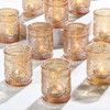 DEVI 24pcs Gold Glass Votive Candle Holders, Wedding Decorations, Gold