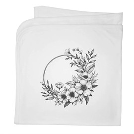 Azeeda 'Flower Wreath' Cotton Baby Blanket/Shawl (BY00041475)