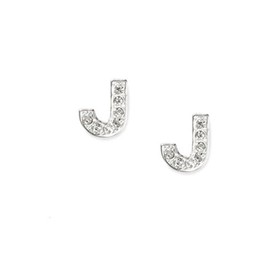 Claire's Crystal Initial Stud Earrings J