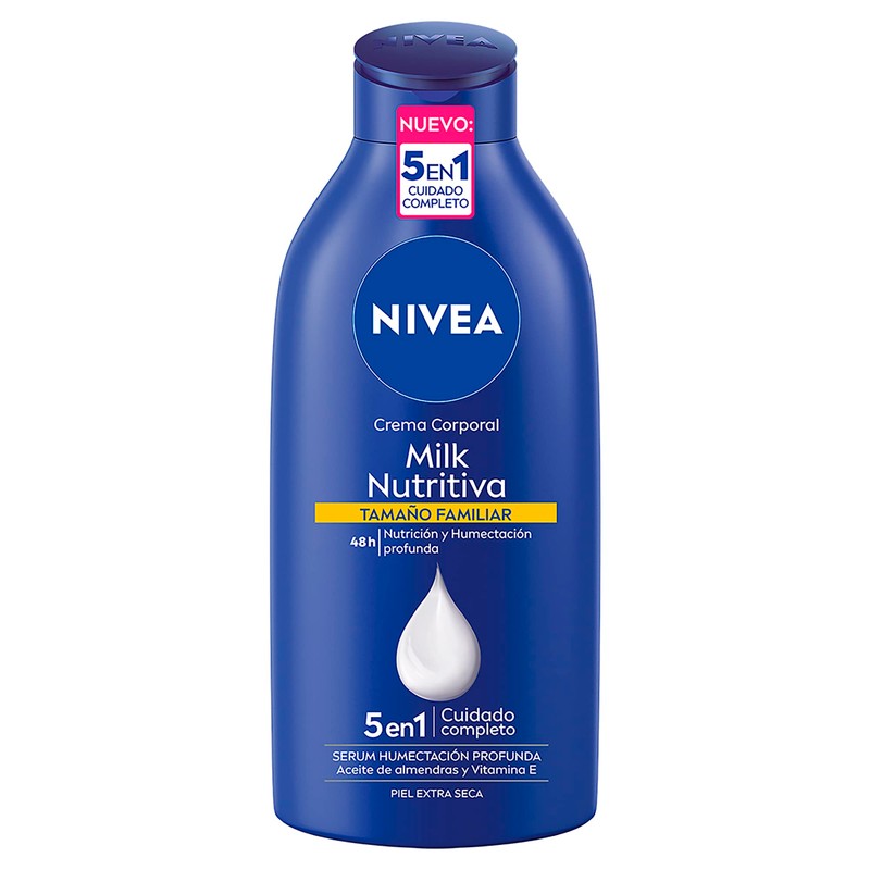 NIVEA Crema Corporal Humectante Body Milk Nutritiva (650 ml) -