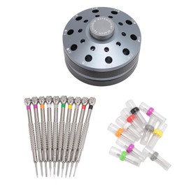 10 Pieces Flat Slotted Screwdriver Kit Professional Watch Slotted Screwdriver Kit with 20pcs Extra Blades Grey