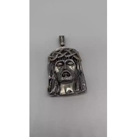 HEAD Vintage Stainless Steel Jesus Head Piece Large Pendant