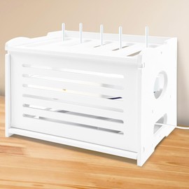 Upgrade Router Shelf Storage, Networking Router Stand, Freestand & Wall Mounted Router Storage Box, Modem Cable Box Shelf, Router Cover Organized Shelf, Power Strip Cable Management Hider Rack