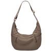 VASCHY Women's Shoulder Bag, Lightweight, Nylon, Crossbody Bag, 2-Way, Crescent-Shaped,