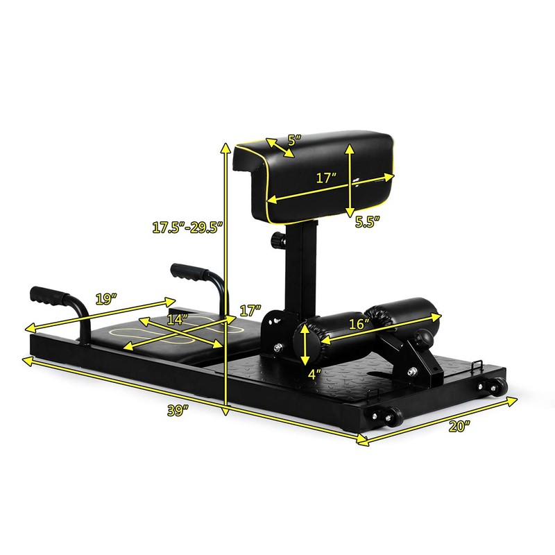 GYMAX Deep Sissy Squat Machine, 8 in 1 Multifunction Sissy