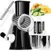KEOUKE Rotary Cheese Grater Hand Crank Black - Shredder Slicer